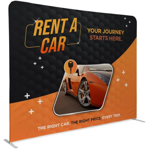 Double Sided Fabric Tube System Display - 3m x 2.25m Branded Angle